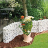 Muret de Jardin en Gabion en U 60 x 20 x 45 cm Avec Galets