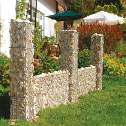 Muret de Jardin en Gabion 2 Colonnes 113 x 10 x 40 cm Sans Galet