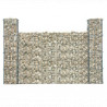 Muret de Jardin en Gabion 2 Colonnes 113 x 10 x 40 cm Avec Galets