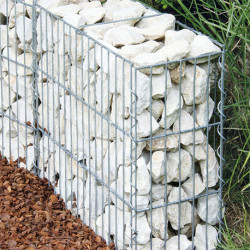 Muret de Jardin en Gabion en U 100 x 40 x 45 cm Avec Galets