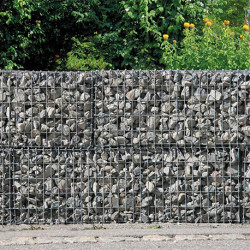 Retenue de Terre de Jardin en Gabion 100 x 50 cm Avec Galets