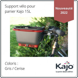 Lot support panier pour vélo en polypropylène avec panier Kajo 15 L 50 x 30 x 25 cm – gris et cerise  