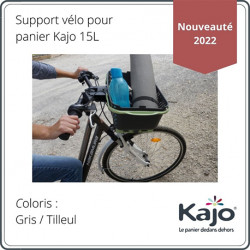 Lot support panier pour vélo en polypropylène avec panier Kajo 15 L 50 x 30 x 25 cm – gris et tilleul 