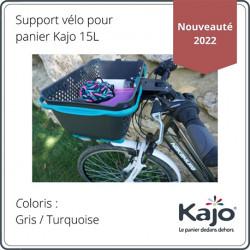 Lot support panier pour vélo en polypropylène avec panier Kajo 15 L 50 x 30 x 25 cm – gris et turquoise  