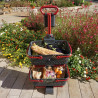 Chariot à roulettes Kaba en polypropylène 15 L  48,4 x 46,7 x 107,6 cm – gris et cerise 