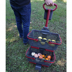 Chariot à roulettes Kaba en polypropylène 15 L  48,4 x 46,7 x 107,6 cm – gris et cerise 