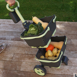 Chariot à roulettes Kaba en polypropylène 15 L 48,4 x 46,7 x 107,6 cm– gris et tilleul 