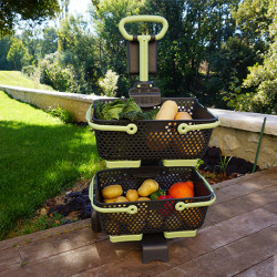 Chariot à roulettes Kaba en polypropylène 15 L 48,4 x 46,7 x 107,6 cm– gris et tilleul 