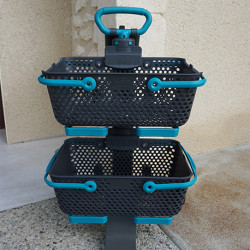 Chariot à roulettes Kaba en polypropylène 15 L 48,4 x 46,7 x 107,6 cm – gris et turquoise 