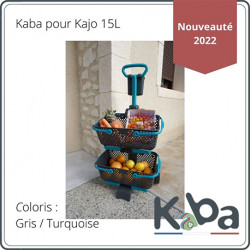 Chariot à roulettes Kaba en polypropylène 15 L 48,4 x 46,7 x 107,6 cm – gris et turquoise 