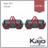 Lot de 2 paniers Kajo en polypropylène 20 L 58 x 38 x 15 cm – gris et cerise