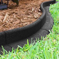 Bordure de jardin en caoutchouc noir recyclé Heva Green 120 x 7 x 8 cm