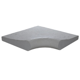 Margelle en pierre reconstituée galbée angle rentrant 32 x 32 x 4 cm gris clair