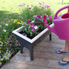 Jardinière Calipso en polypropylène  40L gris et rose pastel avec panier 4 L et kit outils de jardin – 81 x 39 x 50 cm  