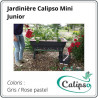 Jardinière Calipso en polypropylène  40L gris et rose pastel avec panier 4 L et kit outils de jardin – 81 x 39 x 50 cm  