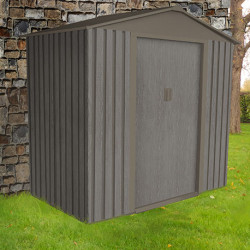 Abri de jardin en métal aspect bois vieilli gris – 2,43 m² - 2 x 1,21 x 1,90 m