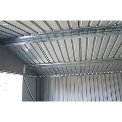 Abri de jardin en métal aspect bois vieilli gris – 2,43 m² - 2 x 1,21 x 1,90 m