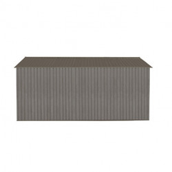 Abri de jardin en métal aspect bois vieilli gris – 13,51 m² - 3,21 x 4,21 x 2,05 m