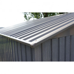 Abri de jardin en métal aspect bois vieilli gris – 7,25 m² - 2,82 x 2,57 x 2,22 m