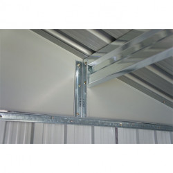 Abri de jardin en métal aspect bois vieilli gris – 7,25 m² - 2,82 x 2,57 x 2,22 m