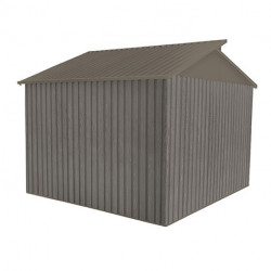 Abri de jardin en métal aspect bois vieilli gris – 7,25 m² - 2,82 x 2,57 x 2,22 m