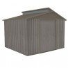 Abri de jardin en métal aspect bois vieilli gris – 7,25 m² - 2,82 x 2,57 x 2,22 m
