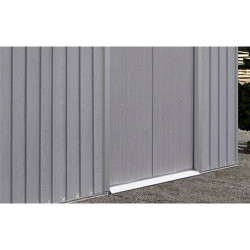 Abri de jardin avec bûcher en métal aspect bois vieilli gris – 5,31 m² - 2,78 x 1,91 x 1,95 m