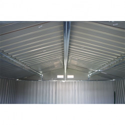 Garage en métal aspect bois vieilli gris – 18,24 m² - 3,8 x 4,8 x 2,32 m