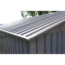 Garage en métal aspect bois vieilli gris – 18,24 m² - 3,8 x 4,8 x 2,32 m