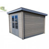 Abri de jardin en composite et aluminium gris – 7,40 m² – 3 x 3 x 2 m - avec option toiture plate en acier 