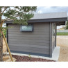 Abri de jardin en composite et aluminium gris – 300 x 300 x 260 cm – 7,24 m² 