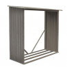 Abri-bûches en métal aspect bois vieilli – intérieur beige – 1,37 m² - 1,82 x 0,75 x 1,6 m