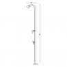Douche de jardin en acier inoxydable avec mitigeur eau chaude/eau froide – Ø 5 cm - 17 x 33 x 205 cm