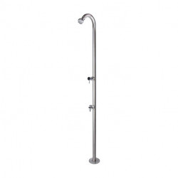 Douche de jardin en acier inoxydable avec mitigeur eau chaude/eau froide – Ø 5 cm - 17 x 33 x 205 cm