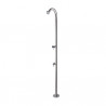 Douche de jardin en acier inoxydable avec mitigeur eau chaude/eau froide – Ø 5 cm - 17 x 33 x 205 cm