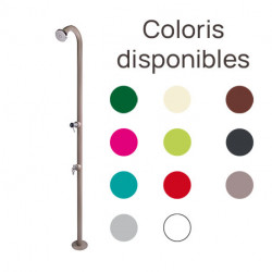 Douche de jardin en fer traité antirouille avec mitigeur eau chaude/eau froide – Ø 5 cm - 17 x 33 x 205 cm – 11 coloris