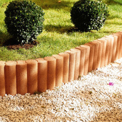 Bordure de jardin colonnade courbe en béton pressé 47,5 x 20 x 6,5 cm rouge
