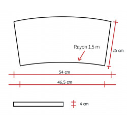 Margelle en pierre reconstituée courbe 54 x 46,5 x 4 cm schiste