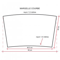 Margelle en pierre reconstituée courbe 46,5 x 30 x 4 cm schiste