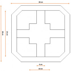 Plot de terrasse en béton 28 x 28 x 20 cm gris