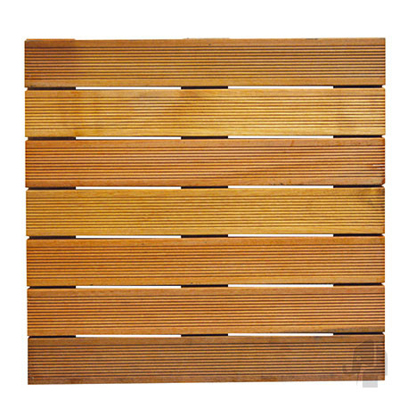 Dalle de terrasse en bois exotique Bangkiraï 50 x 50 x 3 cm