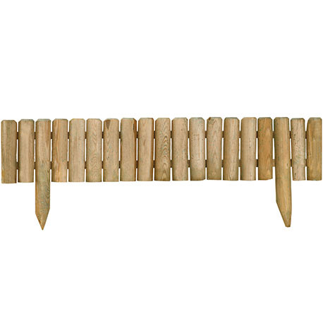 Bordure de jardin en bois Québec 1/2 Rondins 100 x 2,5 x 35 cm