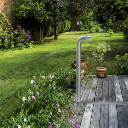 Fontaine de jardin en acier inoxydable – 11 x 18 x 80 cm 