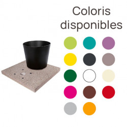Socle en grain de ciment pour fontaines de jardin en fer avec seau – 40 x 40 x 5 cm – 14 coloris
