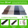 Pack complet pour 30 m² lames de terrasse alvéolaires réversibles en composite– 260 x 14,6 x 2,4 cm – 4 coloris 