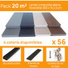 Pack complet pour 20 m² lames de terrasse pleines réversibles en composite– 260 x 14 x 2 cm – 4 coloris 