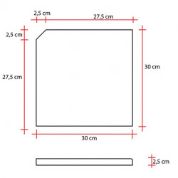 Margelle de piscine en pierre reconstituée angle sortant aspect granit 30 x 30 x 2,5 cm - anthracite