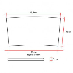 Margelle de piscine en pierre reconstituée courbe aspect granit 45,5 x 30 x 2,5 cm - blanc 