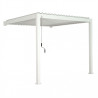 Pergola bioclimatique adossée en aluminium avec lames orientables manuellement - 300 x 300 x 250 cm - 9 m² - Blanc