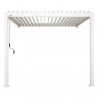 Pergola bioclimatique adossée en aluminium avec lames orientables manuellement - 300 x 300 x 250 cm - 9 m² - Blanc